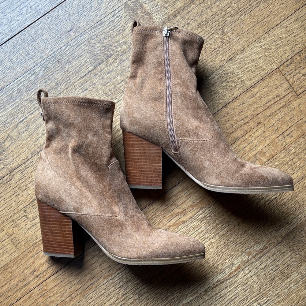 Marc Fisher Tan Suede Heeled Boots